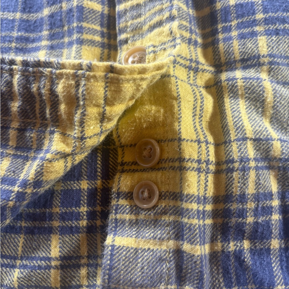 American Eagle Outfitters Yellow and Blue Checkered Shirt - Picture 4 of 9